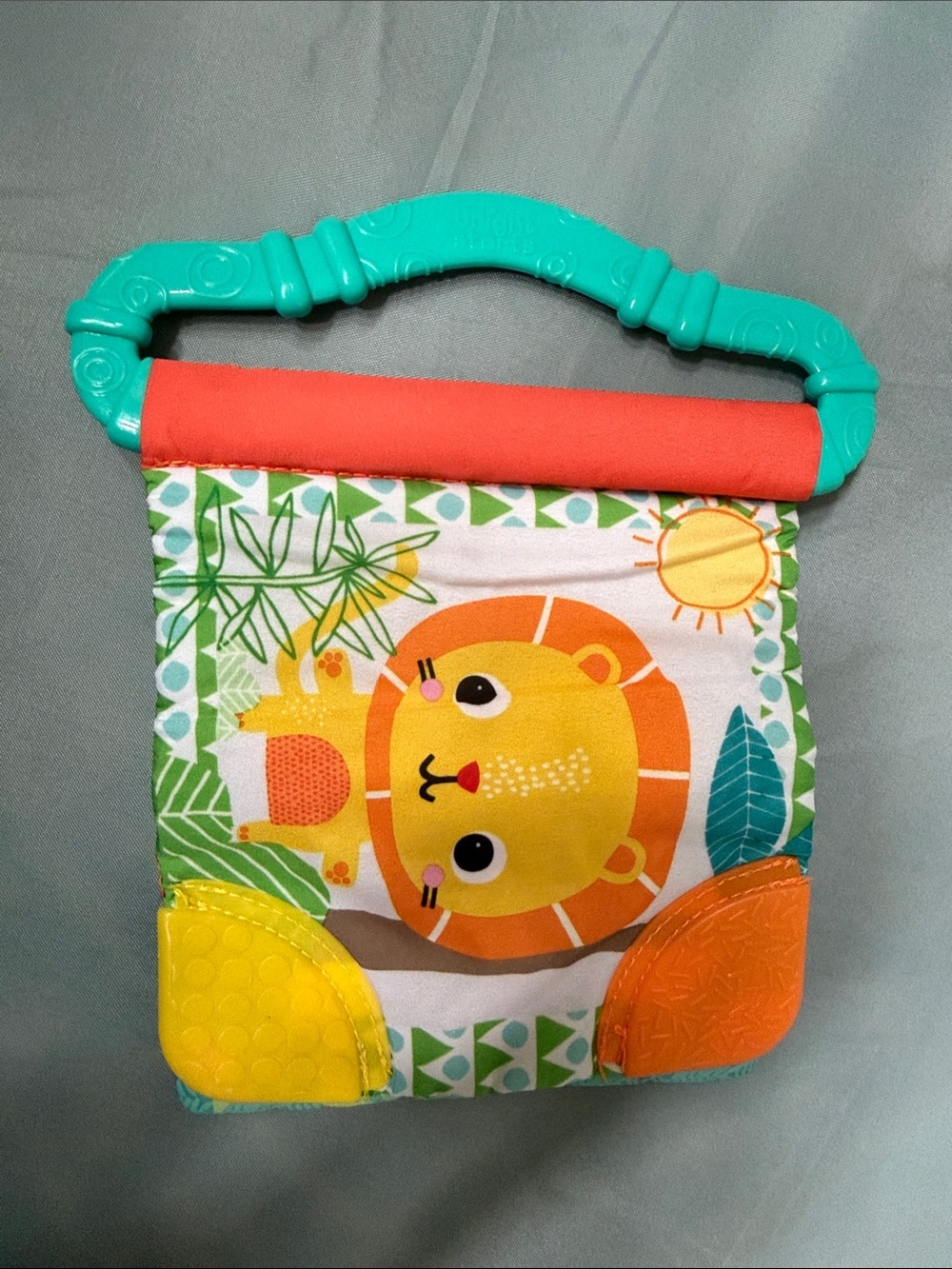 Bright Starts Soft Animal Activity Book with Teal Handle